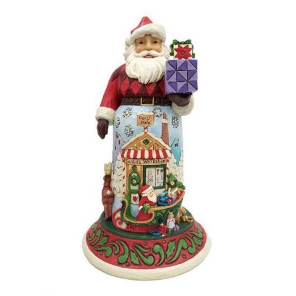 Jim Shore 6008118FD Santa with Toy Shop Scene Figurine Macys
